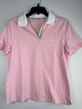 Brooks Brothers Polo Shirt Womens Pink Collared Performance Polo Cotton - L
